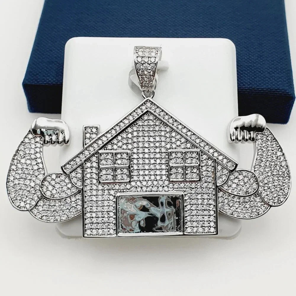 "925 Sterling Silver Plated CZ Pendant, EVBRS656
